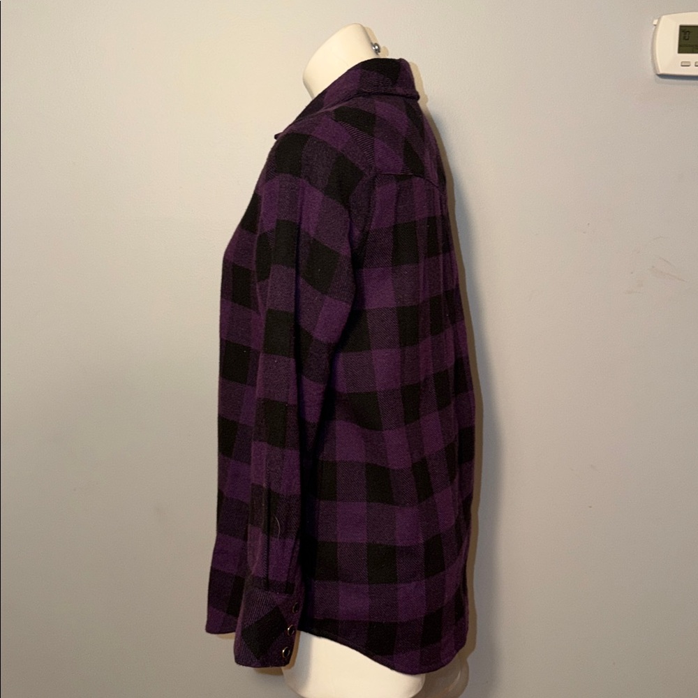 Tuckernuck Aubergine Check Chandler Button Down Flannel Purple Black. Small - Picture 7 of 11